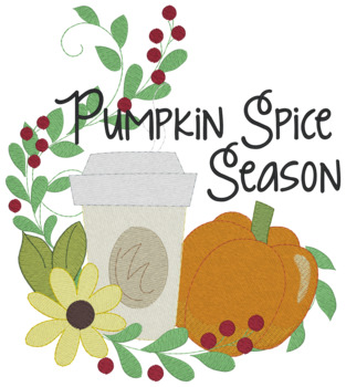Pumpkin Spice Season Machine Embroidery Design