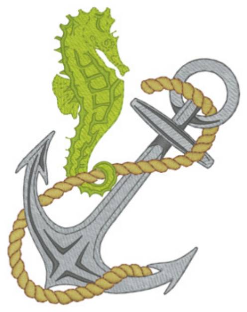 Picture of Seahorse & Anchor Machine Embroidery Design