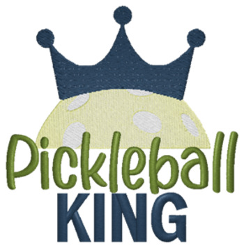 Pickleball King Machine Embroidery Design