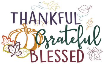 Thankful Grateful Blessed Machine Embroidery Design