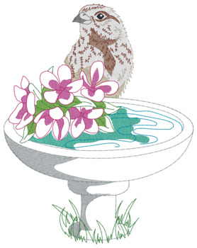 Song Sparrow Machine Embroidery Design