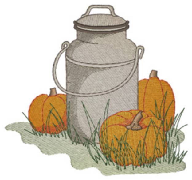 Picture of Fall Cream Can Machine Embroidery Design