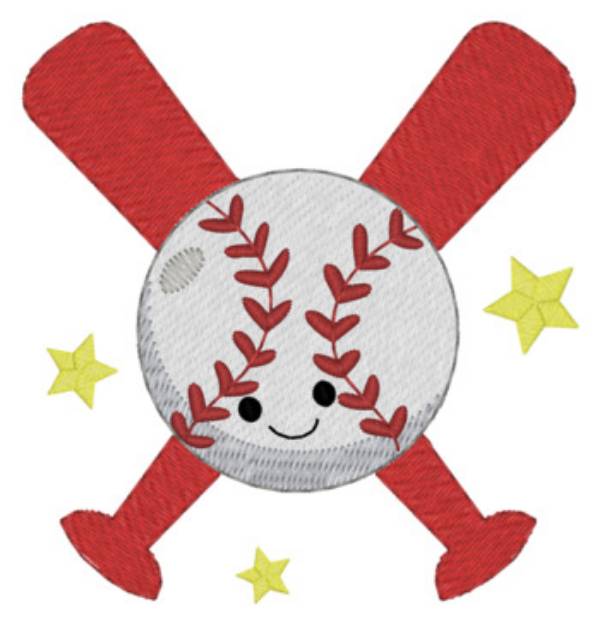 Picture of Kids Baseball Machine Embroidery Design