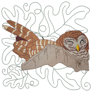 Sleeping Owl Machine Embroidery Design