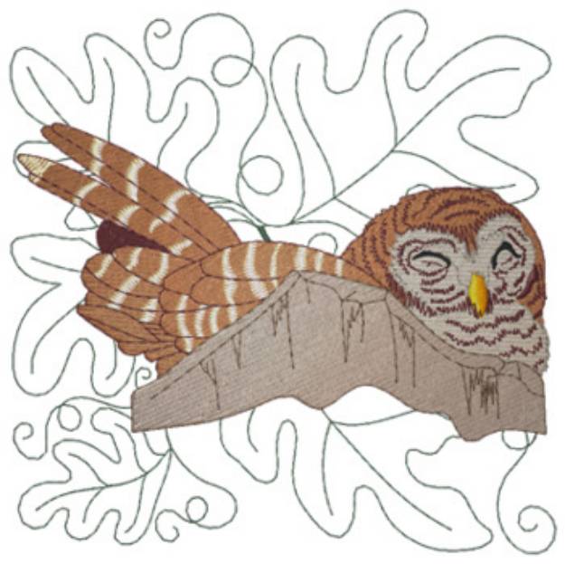 Picture of Sleeping Owl Machine Embroidery Design