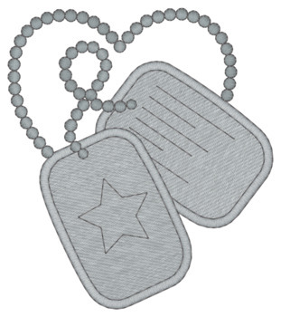 Military Dog Tags Machine Embroidery Design