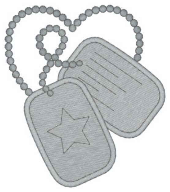 Picture of Military Dog Tags Machine Embroidery Design