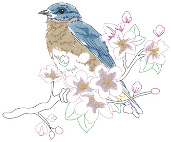 Bluebird Light Stitch Machine Embroidery Design