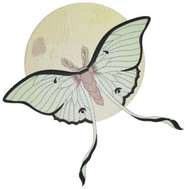 Picture of Luna Moth Mid Machine Embroidery Design