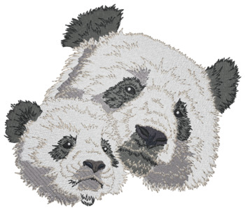 Panda & Cub Machine Embroidery Design