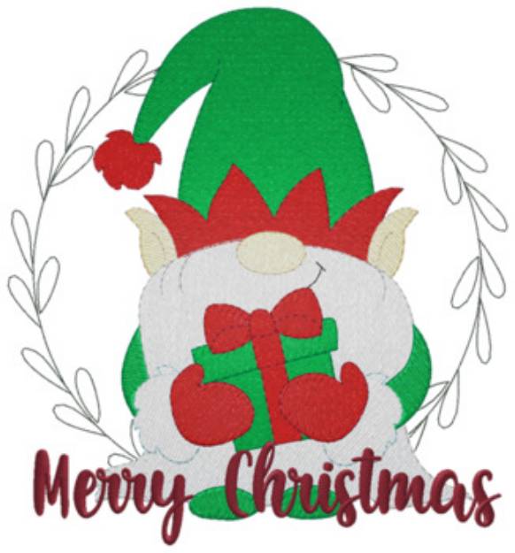 Picture of Merry Christmas Gnome Machine Embroidery Design