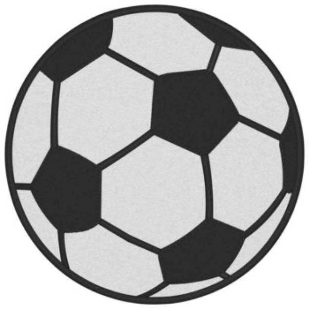 Picture of 6 1/2" Soccer Ball Machine Embroidery Design