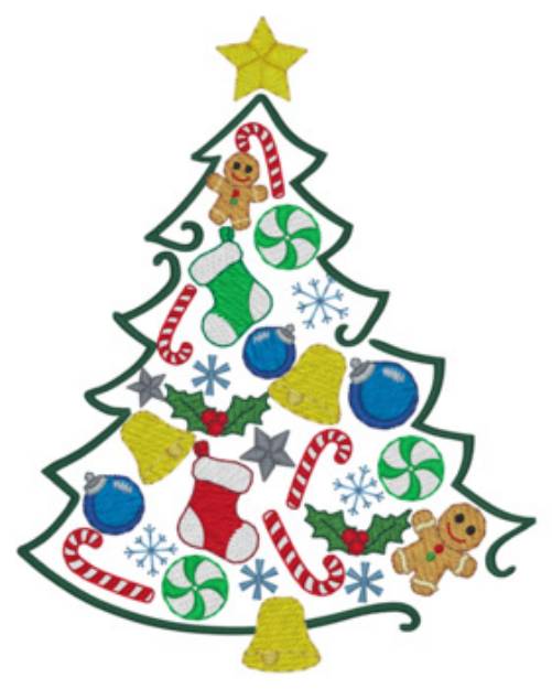 Picture of Tree Of Xmas Things Machine Embroidery Design