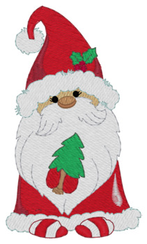 Santa Gnome Machine Embroidery Design