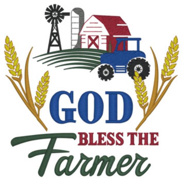 Picture of God Bless This Farmer Machine Embroidery Design