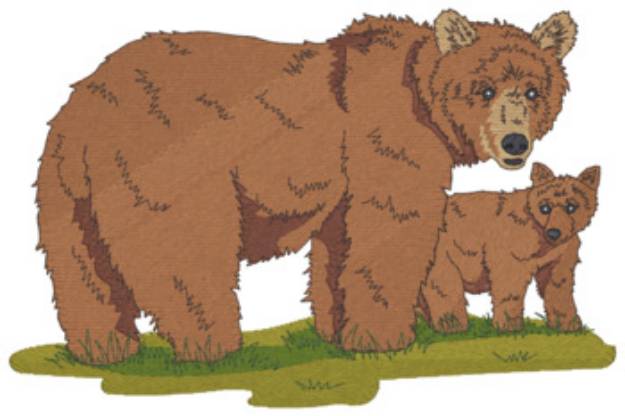 Picture of Brown Bear & Cub Machine Embroidery Design