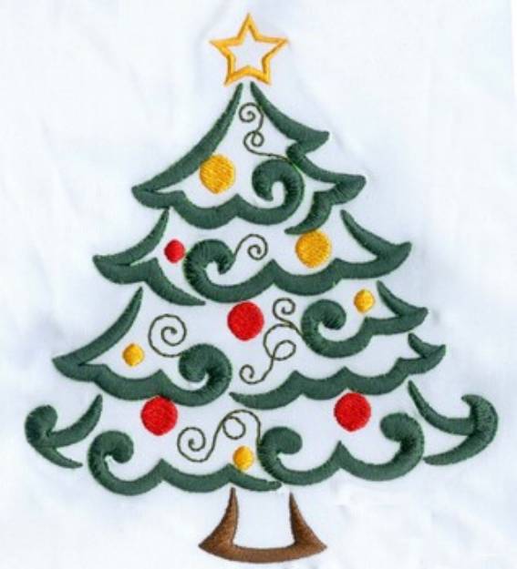 Picture of 3d Puff Christmas Tree Machine Embroidery Design