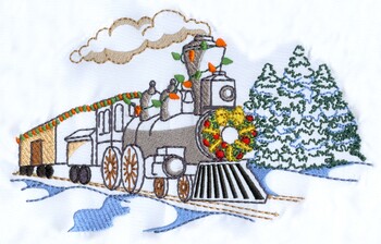 Steam Engine Machine Embroidery Design