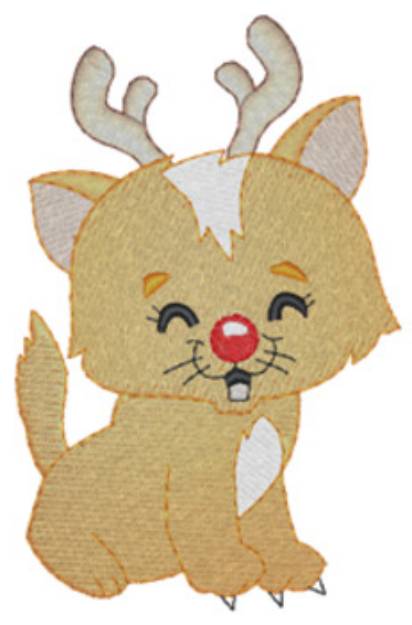 Picture of Reindeer Kitty Machine Embroidery Design