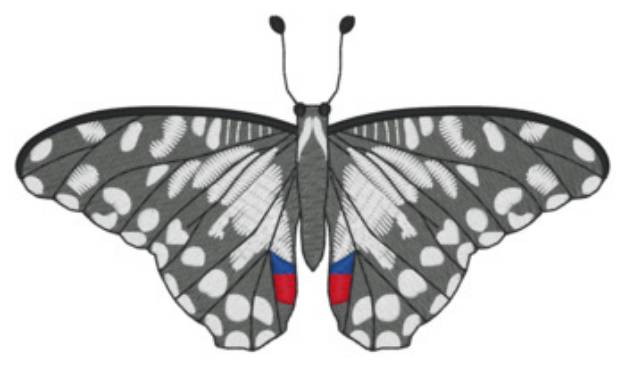 Picture of Grey Butterfly Machine Embroidery Design