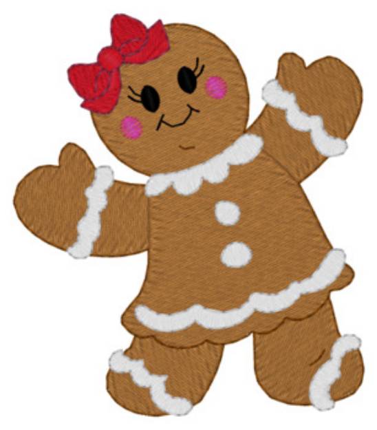Picture of Gingerbread Girl Machine Embroidery Design