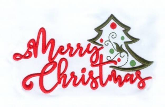 Picture of 3d Puff Merry Christmas Machine Embroidery Design