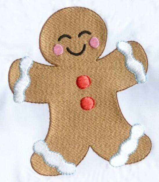 Picture of 3d Puff Gingerbread Man Machine Embroidery Design