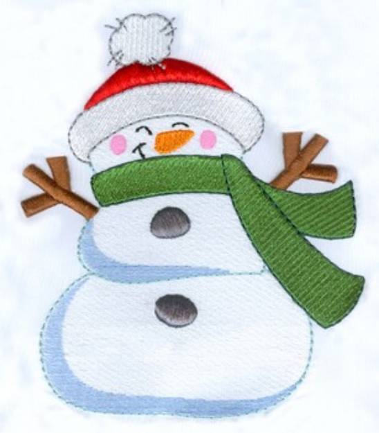 Picture of 3d Puff Snowman Machine Embroidery Design