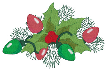 Christmas Lights Machine Embroidery Design