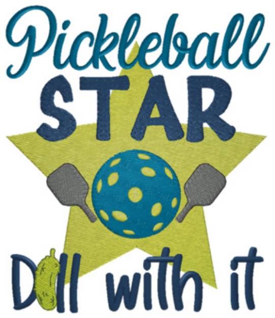Picture of Pickleball Star-dill With It Machine Embroidery Design