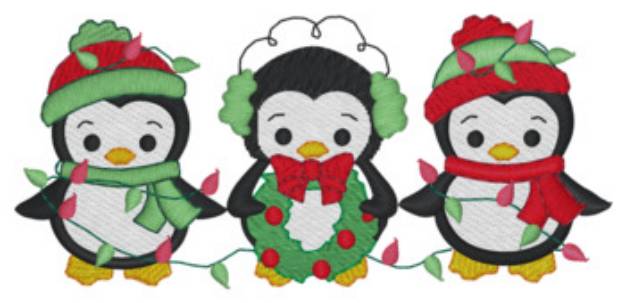 Picture of Penguins Border Machine Embroidery Design