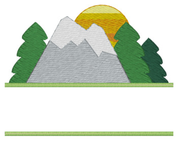 Mountains Name Drop Machine Embroidery Design