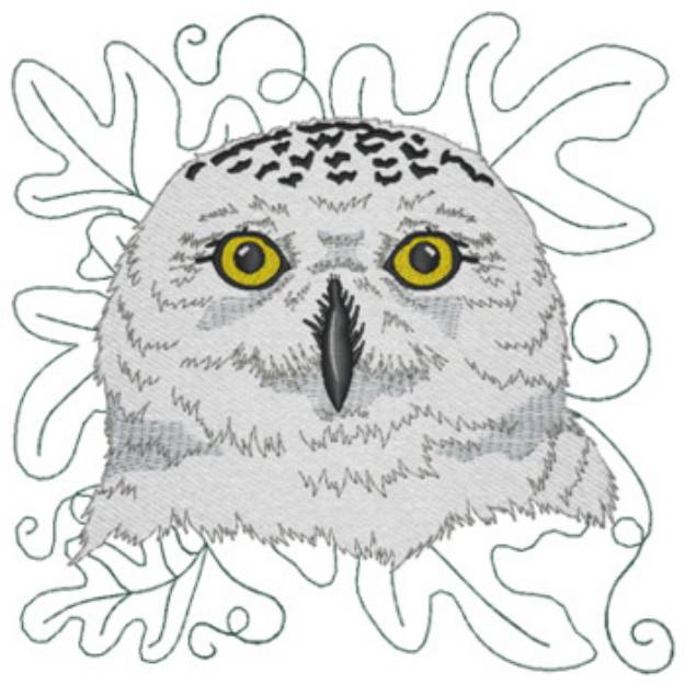 Picture of Snowy Owl Head Machine Embroidery Design