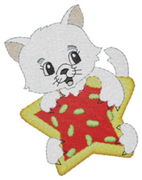 Picture of Christmas Cookie Kitty Machine Embroidery Design