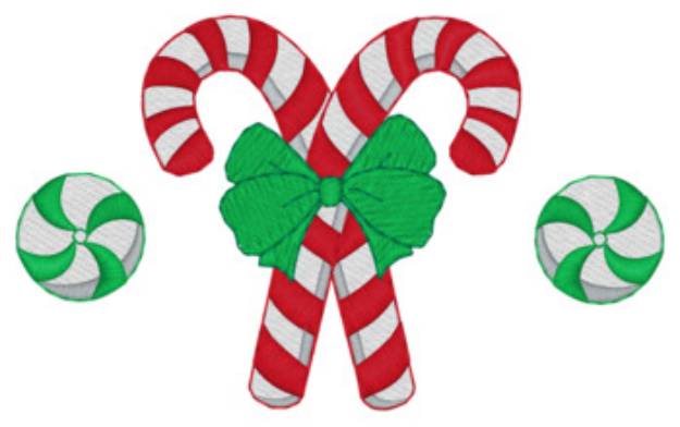 Picture of Candy Canes Borders Machine Embroidery Design