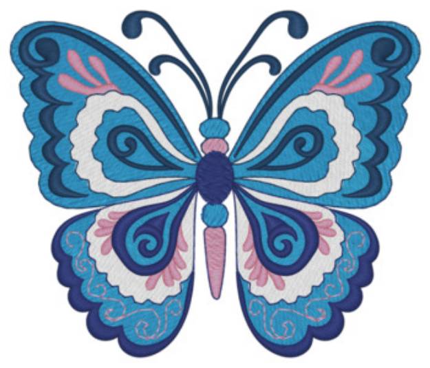 Picture of Pastel Paisley Butterfly Machine Embroidery Design