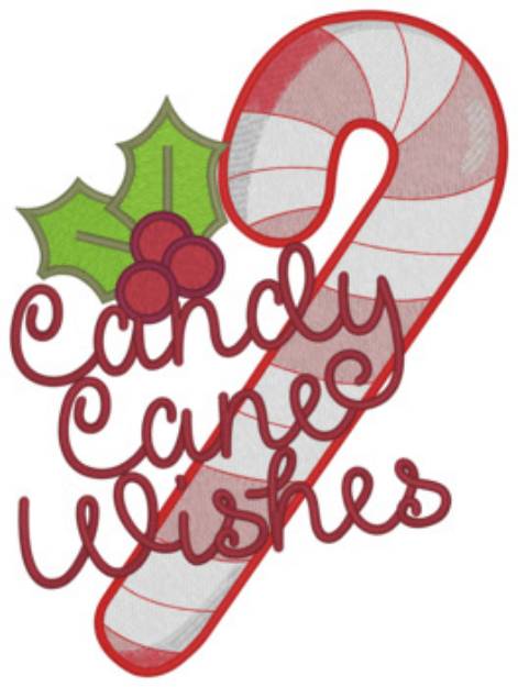 Picture of Candy Cane Wishes Machine Embroidery Design
