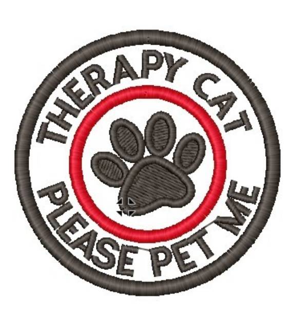 Picture of Therapy Cat Patch Machine Embroidery Design - copy