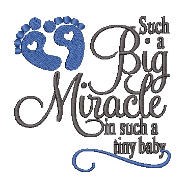 Big Miracle Tiny Baby Machine Embroidery Design 